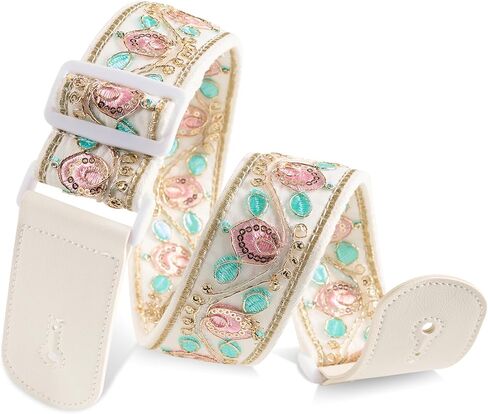 حزام الجيتار، حزام جيتار كهربائي قوطي من الجلد باللون الأرجواني المنقوش، حزام جيتار صوتي عتيق غربي قابل للتعديل in Kuwait