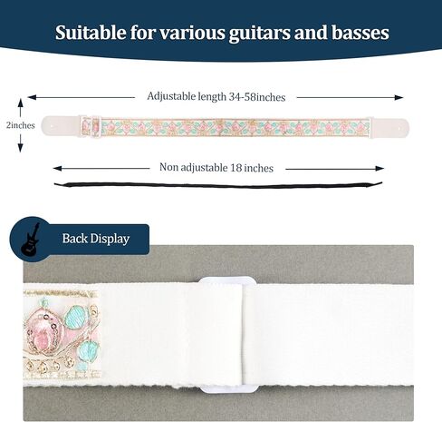 حزام الجيتار، حزام جيتار كهربائي قوطي من الجلد باللون الأرجواني المنقوش، حزام جيتار صوتي عتيق غربي قابل للتعديل in Kuwait
