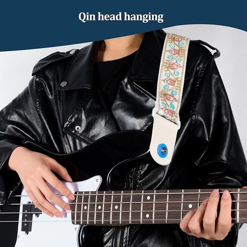 حزام الجيتار، حزام جيتار كهربائي قوطي من الجلد باللون الأرجواني المنقوش، حزام جيتار صوتي عتيق غربي قابل للتعديل in Kuwait