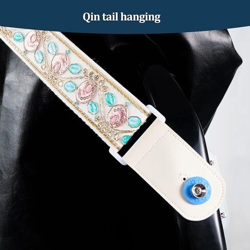 حزام الجيتار، حزام جيتار كهربائي قوطي من الجلد باللون الأرجواني المنقوش، حزام جيتار صوتي عتيق غربي قابل للتعديل in Kuwait