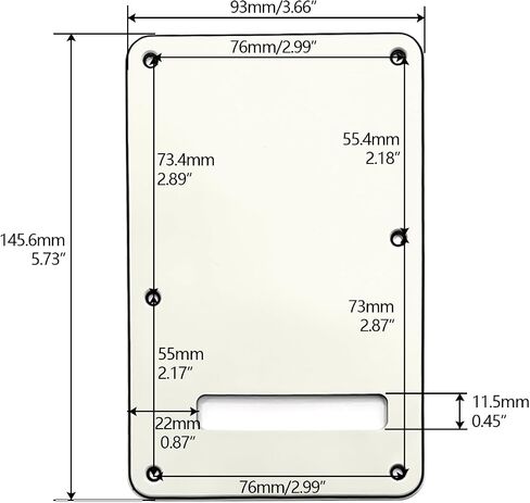Vintage White Guitar Back Plate Strat/Stratocaster Tremolo Cavity Cover, Electric Guitar Neck Plate, Tremolo Cover with Pickguard for 6 Screws, Suitable for ST Electric Guitars in Saudi Arabia