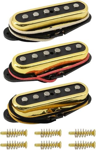 Alnico 5 Strat Pickup Single Coil Pickups Open Style Neck/Middle/Bridge Pickup Set for Stratocaster Electric Guitar Parts Replacement (Chrome Cover) in Saudi Arabia