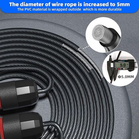 حبل القفز، حبل القفز السريع الخالي من التشابك مع محامل كروية، حبل القفز مع مقابض إسفنجية للنساء والرجال والأطفال، حبل القفز قابل للتعديل من أجل تمارين اللياقة البدنية والتمارين الهوائية in Kuwait