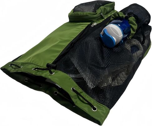 Mesh Drawstring Backpack,Scuba Diving Bag,Swim Bag,Wet Pocket Beach Backpack,Large Mesh Beach Bag for Swimming, Sports Gym Yoga (Black) in Saudi Arabia