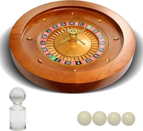 Deluxe Wooden Roulette Wheel Casino Grade Precision Bearings Roulette Wheel Set for Adults Club Parties (Light, 18in) in Saudi Arabia