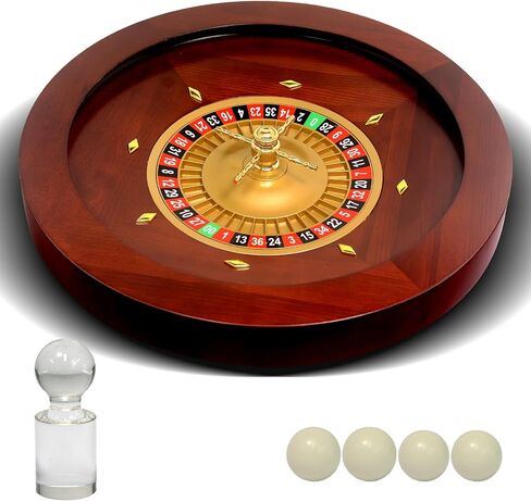 Deluxe Wooden Roulette Wheel Casino Grade Precision Bearings Roulette Wheel Set for Adults Club Parties (Light, 18in) in Saudi Arabia