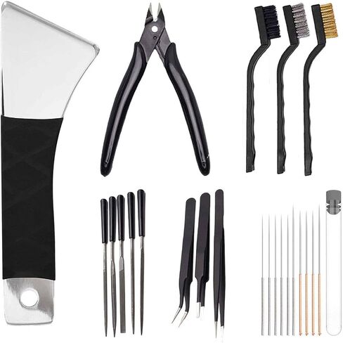 3D Printer Cleaning Tool Set - 6-in-1 3D Printer Accessories Kit - includes Spatula, Brushes, Wire Cutters, File, Cleaning Needles - Essential 3D Printing Tool Kit for All Printers in Saudi Arabia