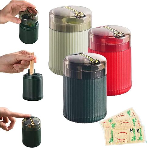 Pop Up Automatic Toothpick Dispenser, Toothpick Holder, 2024 New Toothpick Holder Dispenser, Tooth Picks Holder Dispenser, Toothpick Holder with 600 toothpicks (Three colors) in Saudi Arabia