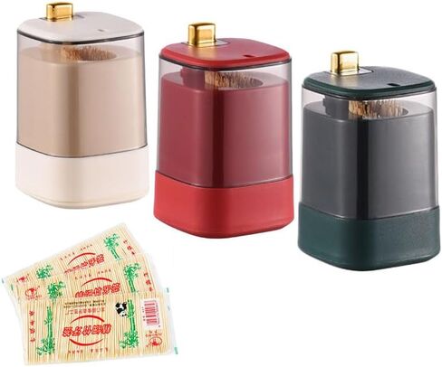 Pop Up Automatic Toothpick Dispenser, Toothpick Holder, 2024 New Toothpick Holder Dispenser, Tooth Picks Holder Dispenser, Toothpick Holder with 600 toothpicks (Three colors) in Saudi Arabia