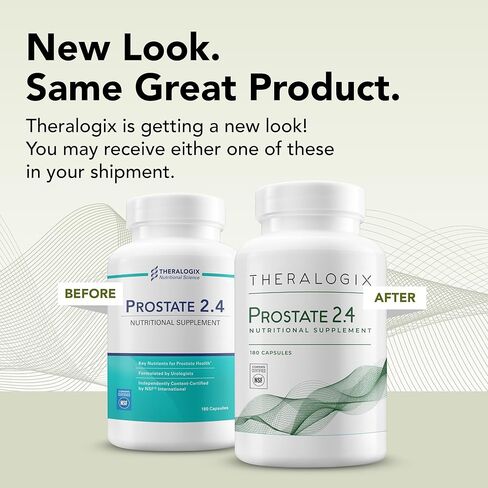 Theralogix Prostate 2.4 مكمل غذائي - كمية تكفي 90 يومًا - صحة البروستاتا للرجال - يدعم أنسجة البروستاتا الصحية - الليكوبين وفيتامين د3 والسيلينيوم وفيتامين هـ - معتمد من NSF - 180 كبسولة in Kuwait