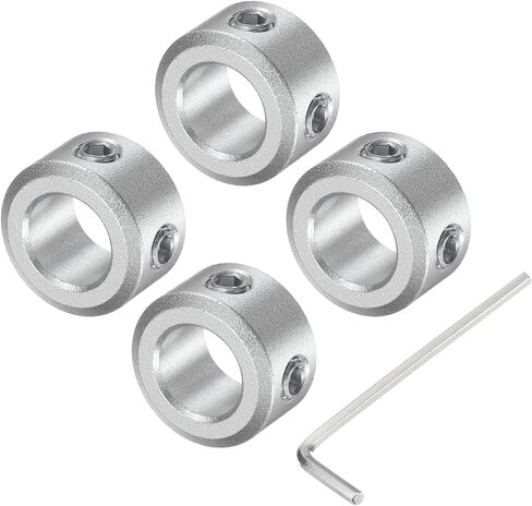 uxcell Set Screw Shaft Collar for 8mm Shaft, 4pcs Clamping Collars 14mm OD, 8mm Thickness, Aluminum Alloy Clamp-On Collar with M4 Set Screws and a Wrench in Saudi Arabia