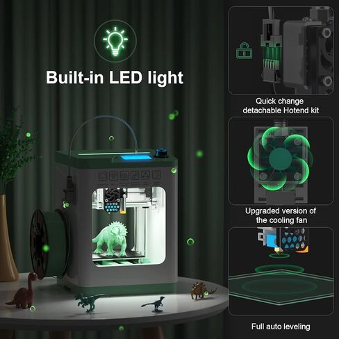 طابعة Tina2S ثلاثية الأبعاد مع طباعة سحابية عبر WiFi، طابعة ثلاثية الأبعاد مجمعة بالكامل وصغيرة للمبتدئين والأطفال مع تسوية تلقائية، طابعة عالية الدقة مع تحكم ذكي ولوحة بناء فولاذية زنبركية ساخنة in Kuwait