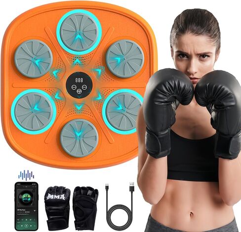 2024 Upgrade Intelligent Music Boxing Machine, Electronic Boxing Trainer with Gloves, Music Workout Machine with Smart Display Screen Punching Machine for Adults, Good Gift for Birthday. in Saudi Arabia