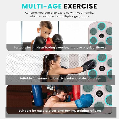 2024 Upgrade Intelligent Music Boxing Machine, Electronic Boxing Trainer with Gloves, Music Workout Machine with Smart Display Screen Punching Machine for Adults, Good Gift for Birthday. in Saudi Arabia