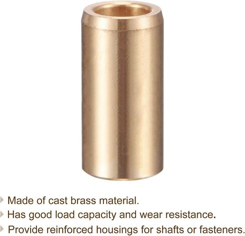uxcell Sleeve Bearings 8mm Bore 12mm OD 25mm Length Cast Brass Self-Lubricating Bushing 2pcs in Saudi Arabia