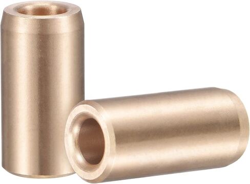 uxcell Sleeve Bearings 8mm Bore 12mm OD 25mm Length Cast Brass Self-Lubricating Bushing 2pcs in Saudi Arabia