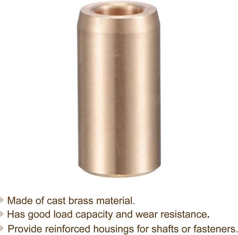 uxcell Sleeve Bearings 8mm Bore 12mm OD 25mm Length Cast Brass Self-Lubricating Bushing 2pcs in Saudi Arabia