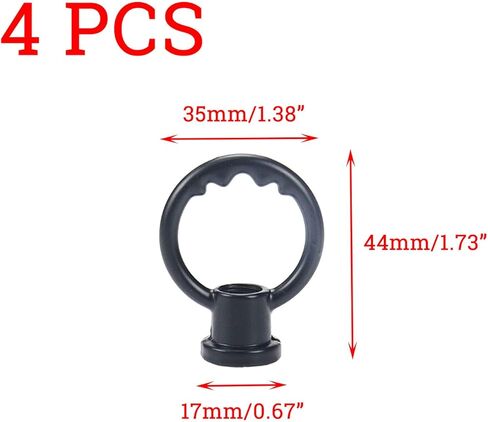 4 قطع مصباح أنثى حلقة حامل أسود رفع العين الجوز حلقة هوك للمصابيح الأوروبية، مصابيح كريستال الرجعية، الثريات 1.73 "× 1.38" in Kuwait