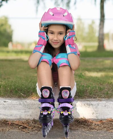 Unicorn Kids Inline Skates for Girls Women,WESKIFAN Rainbow Blades Skates with Shiny Light up Wheels&Adjustable Ages 6-8-12 Year Old, Roller Skates for Birthday Xmas Gifts Toys, Patines para Niñas in Saudi Arabia