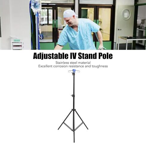 IV Stand Pole, IV Drip Bag Stand Lightweight Portable Stainless Steel Telescoping for Clinic in Saudi Arabia