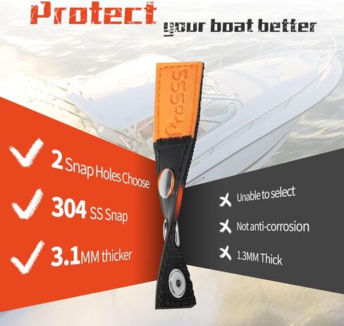 Boat Cover 304 Steel Snap Extender for Boat Canvas,Thickened PU leather PP Webbing,Extension Sizes 1"~2",Blue 5 PCS in Saudi Arabia