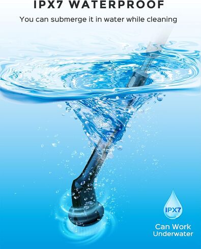 جهاز تنظيف دوار كهربائي، جهاز تنظيف دش IPX7 مع شاشة LED، فرشاة تنظيف دش كهربائية بمقبض طويل، جهاز تنظيف الحمام مع سرعتين للدوران، 7 رؤوس بديلة للاستحمام، حوض الاستحمام، المطبخ، البلاط in Saudi Arabia