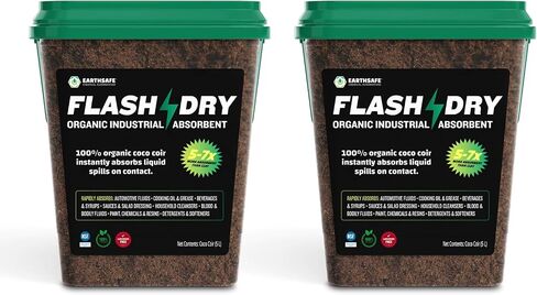 1 Flashdry Pro Portable Complete Spill Kit Includes Yellow Duffle, Bag Tag, 15 Absorbent Pads, 2 3" x4' Sorbent Socks, Disposal Bags, Nitrile Gloves, 2 5L Buckets of 100% Organic, Lightweight Coir in Saudi Arabia