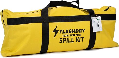 1 Flashdry Pro Portable Complete Spill Kit Includes Yellow Duffle, Bag Tag, 15 Absorbent Pads, 2 3" x4' Sorbent Socks, Disposal Bags, Nitrile Gloves, 2 5L Buckets of 100% Organic, Lightweight Coir in Saudi Arabia