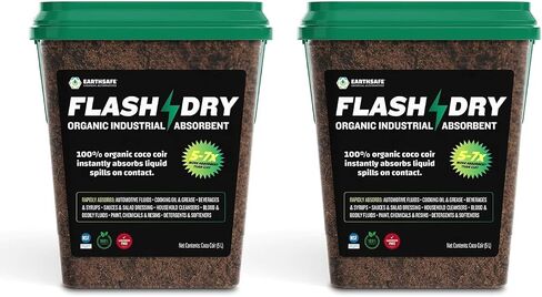 1 Flashdry Pro Portable Complete Spill Kit Includes Yellow Duffle, Bag Tag, 15 Absorbent Pads, 2 3" x4' Sorbent Socks, Disposal Bags, Nitrile Gloves, 2 5L Buckets of 100% Organic, Lightweight Coir in Saudi Arabia