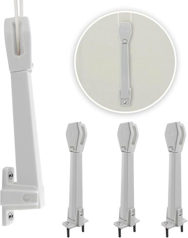 Amazing Drapery Hardware Spring Loaded Cord Tensioner for Cord Loops - Off White, Wall or Floor Mount - 4 Pack with Screws in Kuwait