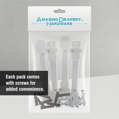 Amazing Drapery Hardware Spring Loaded Cord Tensioner for Cord Loops - Off White, Wall or Floor Mount - 4 Pack with Screws in Kuwait