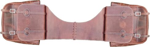 حقيبة سرج جلدية غربية للحصان | ركوب الخيل متعة ركوب درب مناسبة لركوب الخيل وسباقات البراميل | حقيبة سرج مع حزام قابل للتعديل | حجم متوسط in Kuwait