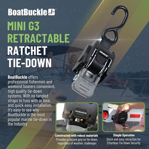 BoatBuckle Mini G3 قابل للسحب، قوة كسر 1400 رطل، 1 × 72 بوصة، عبوتان in Kuwait