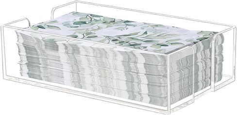 Acrylic Guest Towel Napkin Holder,Dinner Hand Towels Holder with Non-Slip Pads for Bathroom,Guest Towels Storage Tray for Kitchen,Parties,Weddings in Saudi Arabia