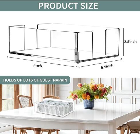 Acrylic Guest Towel Napkin Holder,Dinner Hand Towels Holder with Non-Slip Pads for Bathroom,Guest Towels Storage Tray for Kitchen,Parties,Weddings in Saudi Arabia