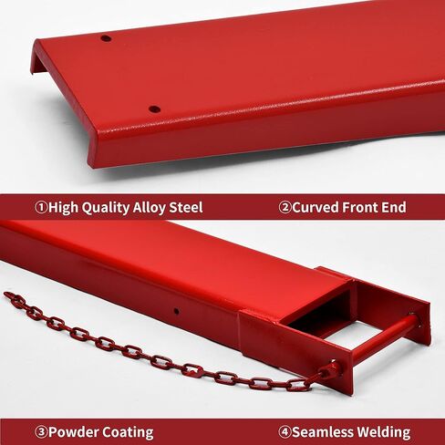 YITAMOTOR Pallet Fork Extension with Tire Chain 72 Inch Length 4.5 Inch Width, Heavy Duty Steel Pallet Extensions for Forklift Truck, Red in Saudi Arabia