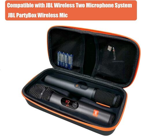 Carrying Case for JBL PartyBox Wireless Mic/Wireless Two Microphone System Cover, Receiver Battery Accessories Handheld Dual Mic Waterproof Bag for Singing Karaoke in Saudi Arabia