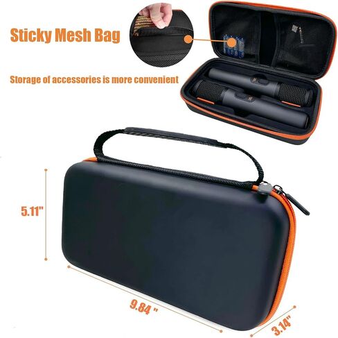 Carrying Case for JBL PartyBox Wireless Mic/Wireless Two Microphone System Cover, Receiver Battery Accessories Handheld Dual Mic Waterproof Bag for Singing Karaoke in Saudi Arabia