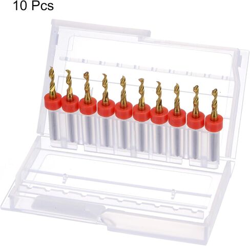 uxcell 10pcs PCB Drill Bits 1/8" Shank 2.85mm Titanium Coated Carbide Micro Twist Mini Drill Bits Set Rotary Drilling Tool for Print Circuit Board Jewelry CNC Engraving in Saudi Arabia