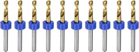 uxcell 10pcs PCB Drill Bits 1/8" Shank 1.7mm Titanium Coated Carbide Micro Twist Mini Drill Bits Set Rotary Drilling Tool for Print Circuit Board Jewelry CNC Engraving in Saudi Arabia