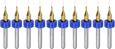 uxcell 10 قطع PCB لقم الثقب 1/8 بوصة ساق 1.45 مم من الكربيد المطلي بالتيتانيوم مايكرو تويست لقم الثقب الصغيرة مجموعة أداة الحفر الدوارة لطباعة لوحة الدوائر والمجوهرات النقش باستخدام الحاسب الآلي in Kuwait