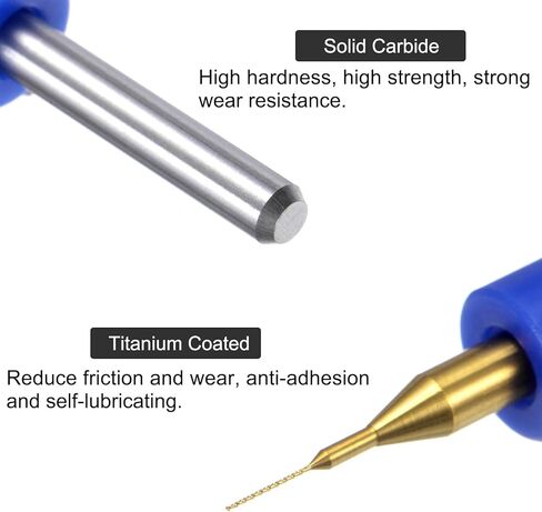 uxcell 10 قطع PCB لقم الثقب 1/8 بوصة ساق 1.45 مم من الكربيد المطلي بالتيتانيوم مايكرو تويست لقم الثقب الصغيرة مجموعة أداة الحفر الدوارة لطباعة لوحة الدوائر والمجوهرات النقش باستخدام الحاسب الآلي in Kuwait
