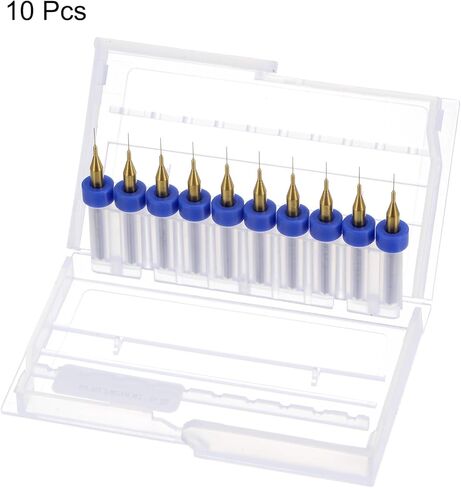 uxcell 10 قطع PCB لقم الثقب 1/8 بوصة ساق 1.45 مم من الكربيد المطلي بالتيتانيوم مايكرو تويست لقم الثقب الصغيرة مجموعة أداة الحفر الدوارة لطباعة لوحة الدوائر والمجوهرات النقش باستخدام الحاسب الآلي in Kuwait