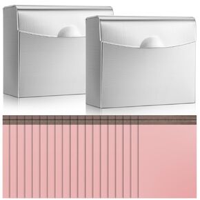 Tioncy 2Pcs Sanitary Napkin Disposal Receptacle with 200Pcs Pink Feminine Hygiene Disposal Bag, Stainless Steel Tampon Disposal Bin Wall Mounted Waste Tampon Holder Feminine Hygiene Disposal Container
