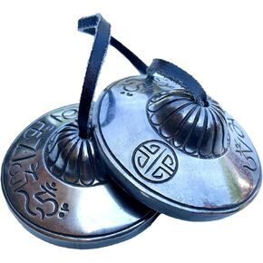 Full Moon Heavy Tingsha Set. 3.25 Inches Handcrafted Premium Quality Meditation Grade Tibetan Cymbals Chime Set (Light)