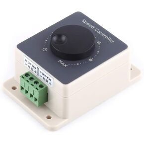 PWM Motor Speed Controller, DC10-60V 20A Pulse Width Modulator PWM Motor Speed Controller Waterproof Shell, Convenient Wiring for 12V 24V Motors