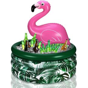 Bencailor Summer Flamingo Party Decoration Flamingo Inflatable Cooler Blow up Drink Cooler Reusable Floating Ice Chest for Summer Holiday Birthday Party Decor Supplies