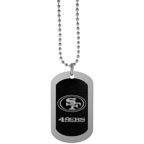 Siskiyou Sports NFL Fan Shop Kansas City Chiefs Chrome Tag Necklace 26 inch Black