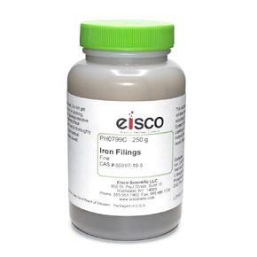 EISCO Fine Iron Filings, 250g - 40-60 Mesh Iron Shavings for Magnets