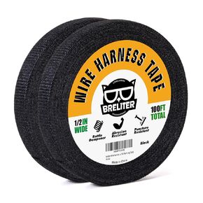 Wire Harness Tape - 2Pack High Temp Wiring Harness Self-Adhesive Auto Electrical Cable Fixed Tape Noise Damping Protection Insulation Tape - 3/4 Inch Wide 100 Feet Long Total